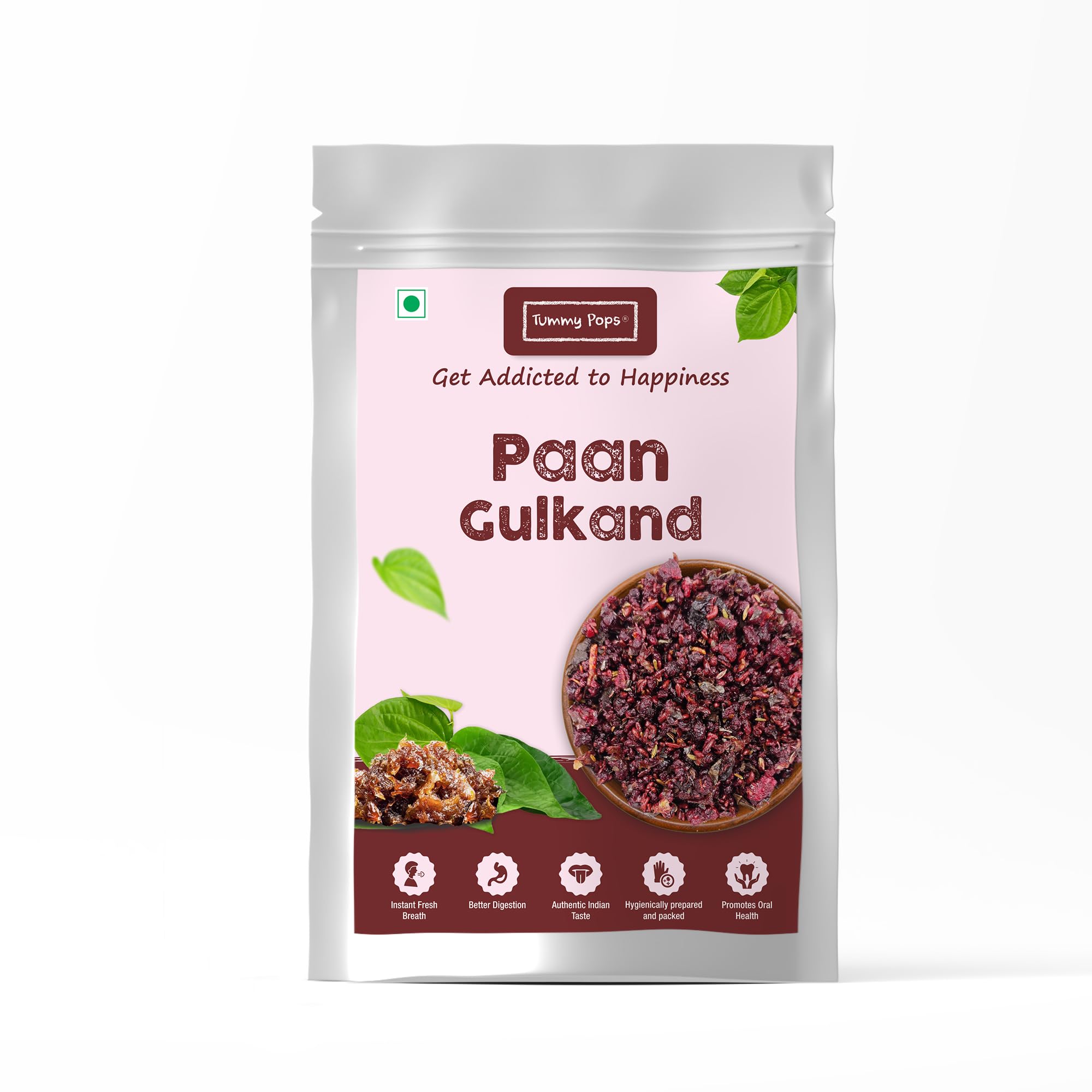 Tummy Pops | Premium Meetha Paan Without Supari | Hygienically Prepared & Packed | After Meal Digestives Mukhwas, Premium Handmade Sweet Mouth Fresheners (Paan Gulkand, 950 Grams