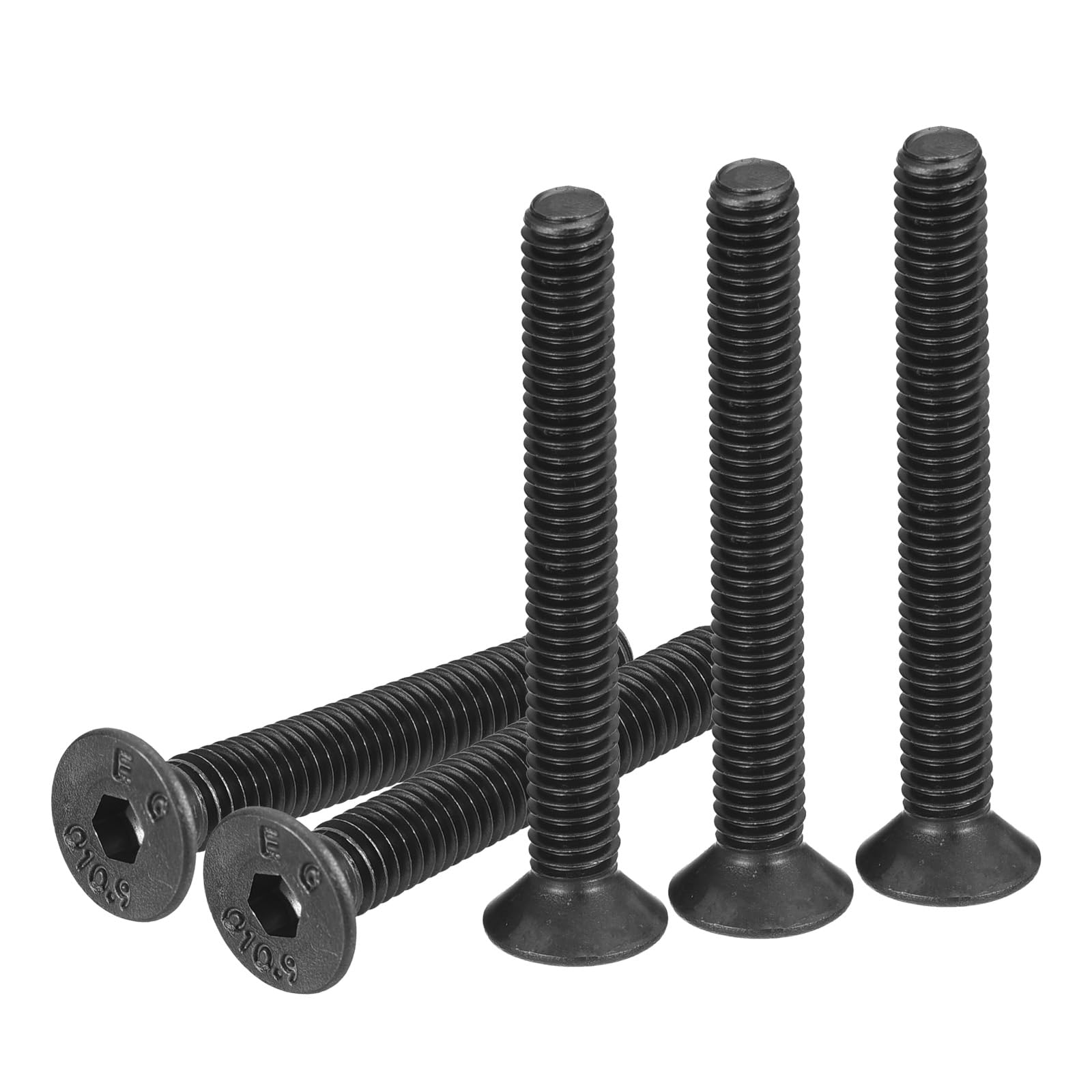 DTGN M4-0.7x25mm Flat Head Socket Cap Screws, 50 Pack Hex Socket Flat Head Screws Carbon Steel Black Oxide, Full Thread