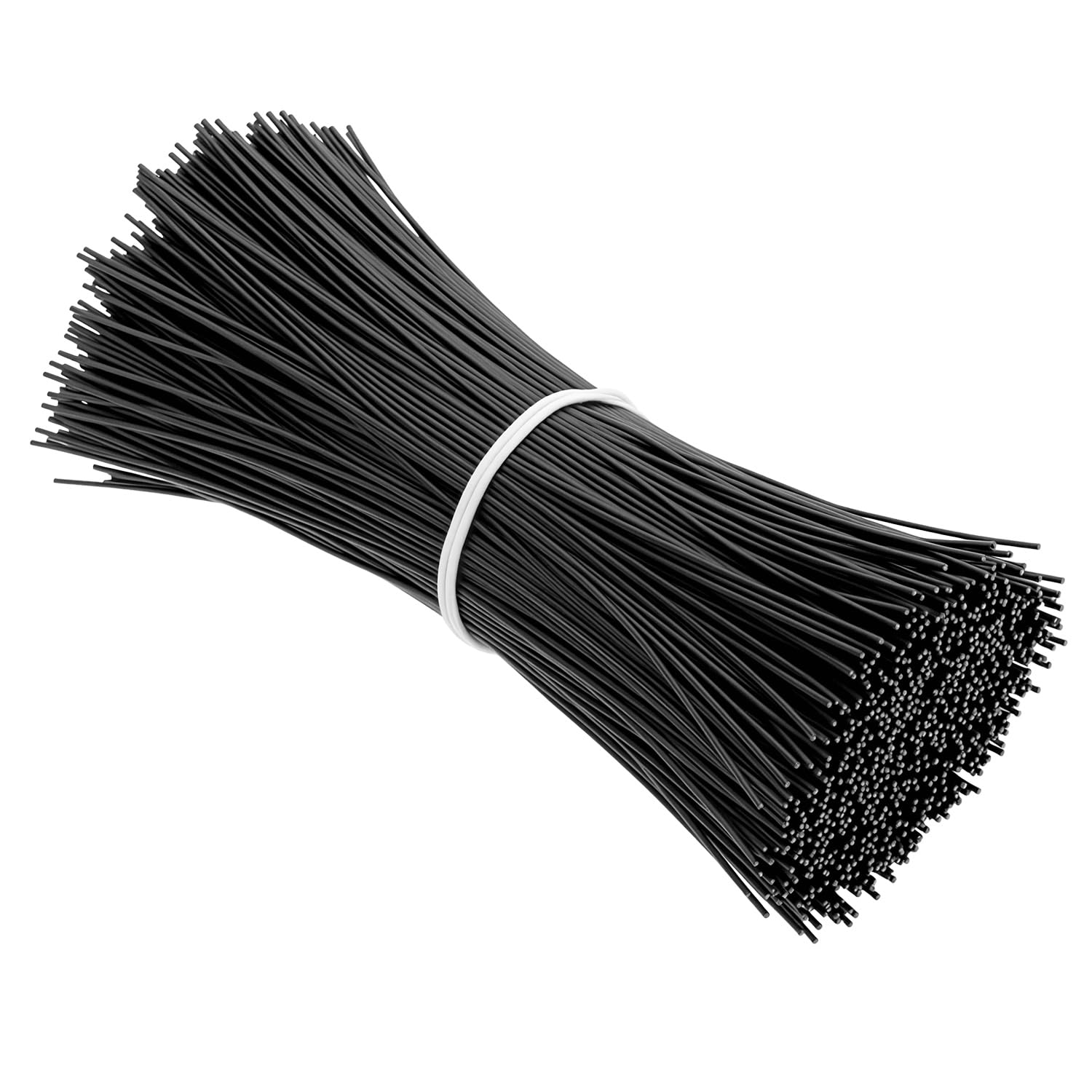 QWORK® 1000 Pieces Metallic Cable Ties, 6 Inch Twist Ties for Cables Strapping and Garden Use - Black