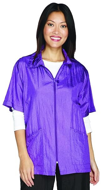 Top Performance Grooming Jackets - Versatile All-Around Shirt Style Jackets for Professional and Amateur Groomers - Violet, Medium