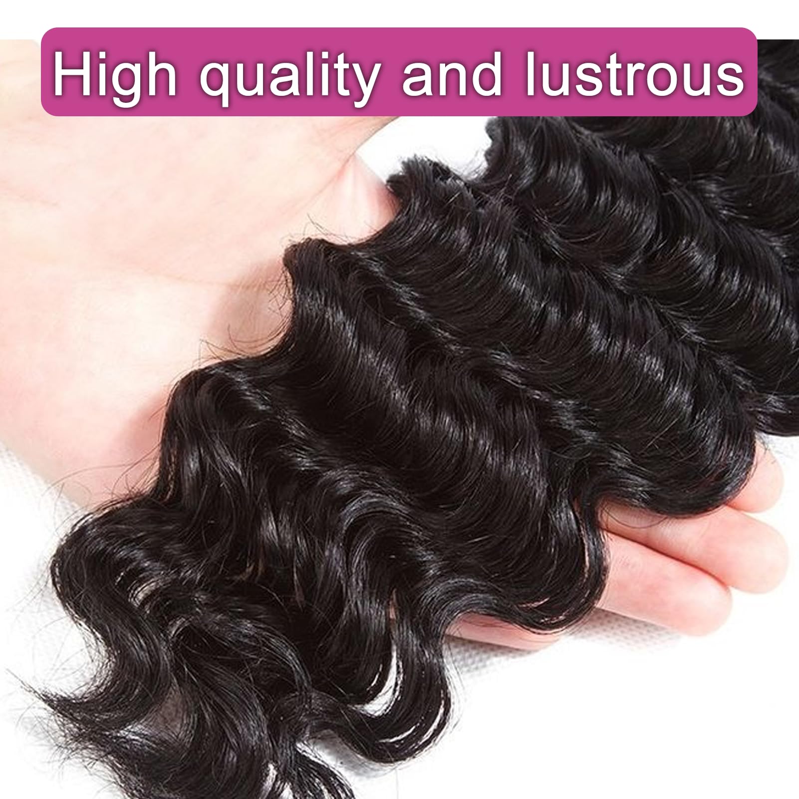 HRCOYES Curly Braiding Hair 30 Inch, Ocean Wave Crochet Hair, Extensions Synthetic Curly Crochet Hair For Black Women Girls (1B#) - Image 4