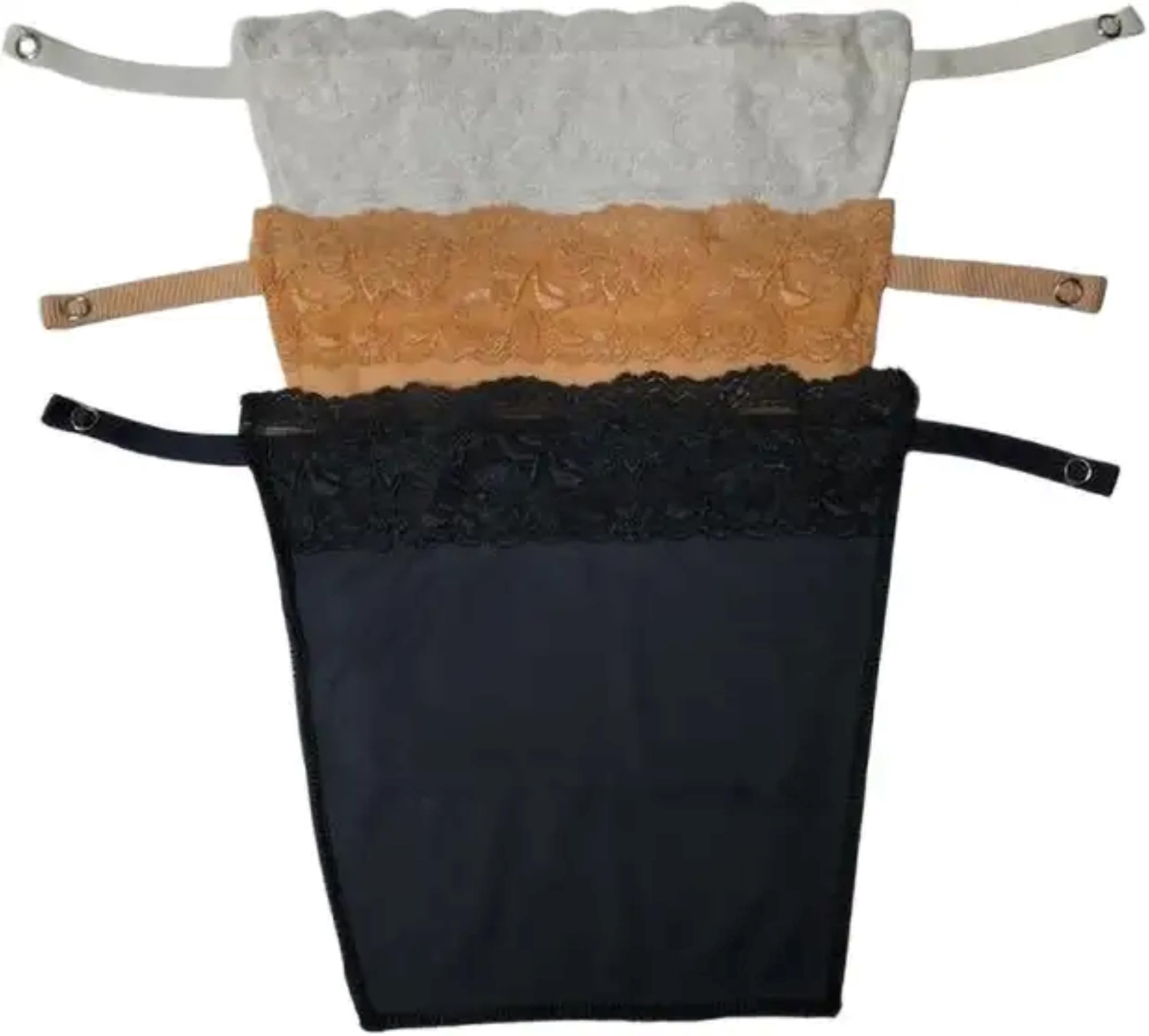 Mock Camisoles, Beige White Dark Grey, Set of 3-image-18