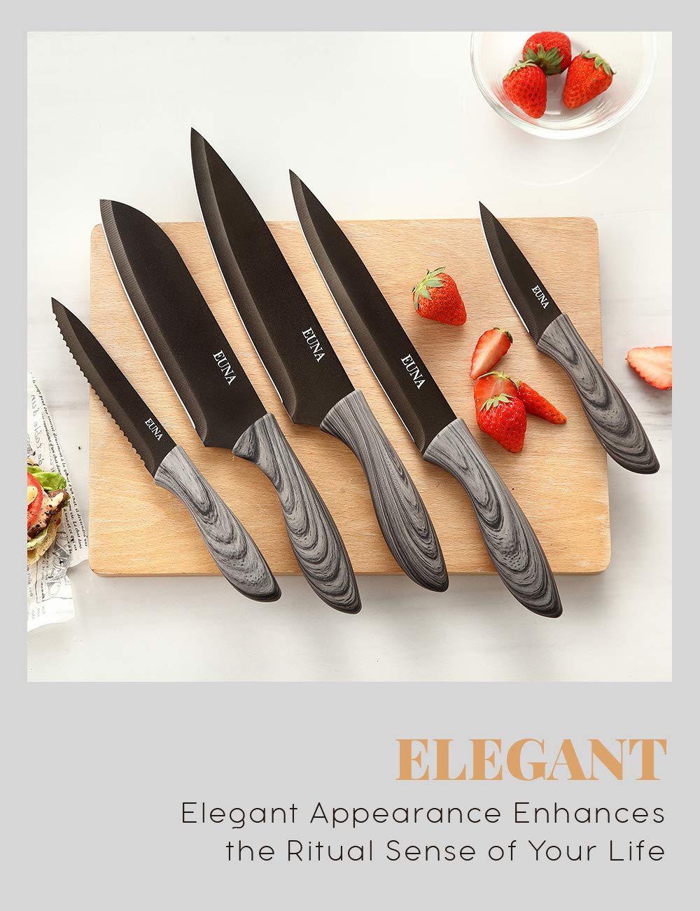 Buy EUNA 5 PCS Kitchen Knife Set with Multiple Sizes, [UltraSharp