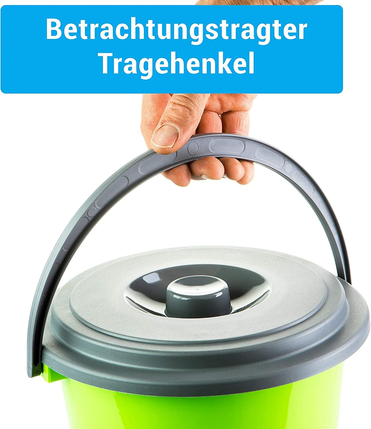Lot De 3 Seaux 5L Avec Couvercle – Plastique Alimentaire Robuste, Poignée Ergonomique, 3 Couleurs (Maria)