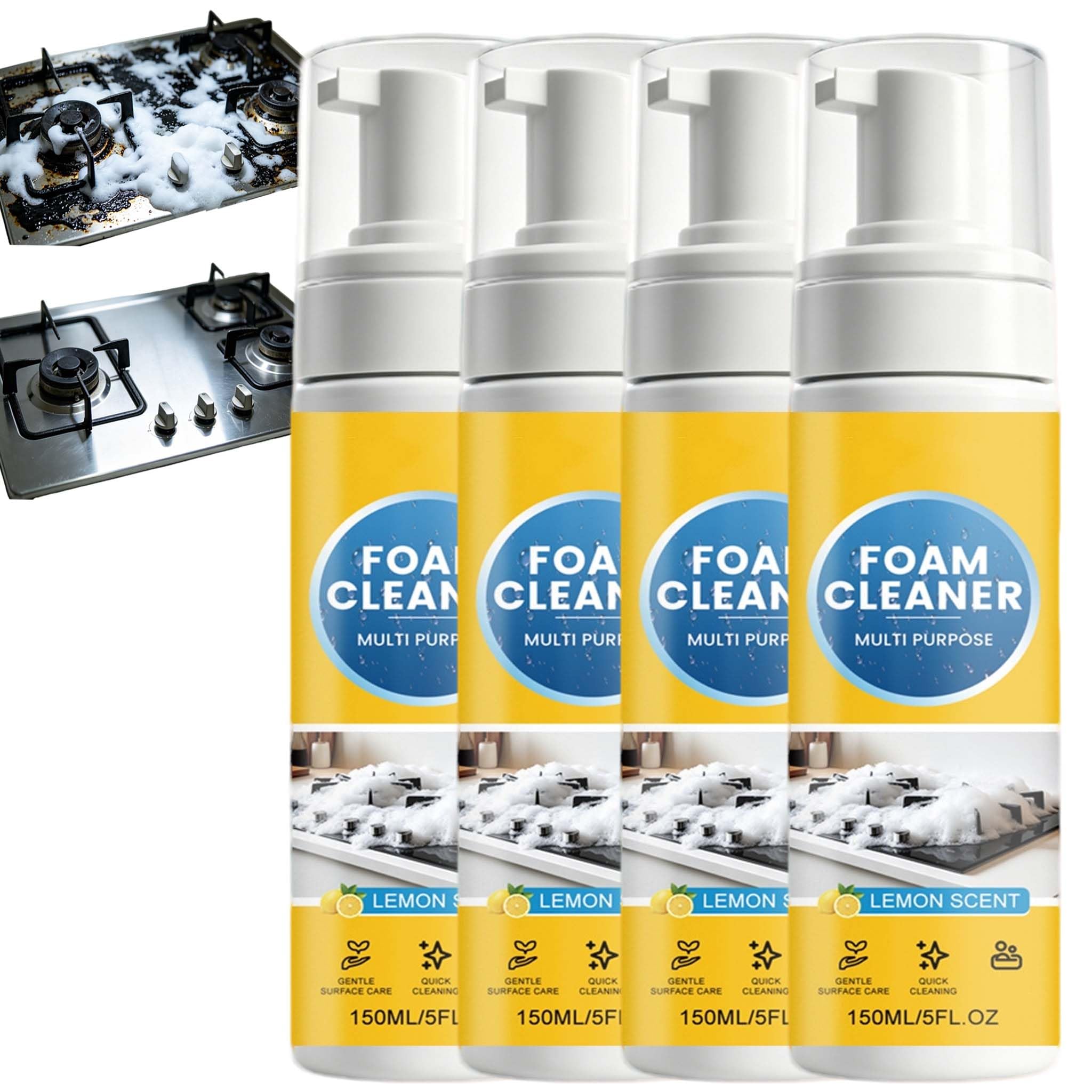 Haushalts-Mehrzweck-Schaumsprühreiniger, Tiefenreinigung No-Rinse Kitchen Foam Cleaner, Multi-Surface Foam Cleaner Spray, Allzweck-Schaumreiniger, schäumender Fettentferner in der Küche (5pcs)