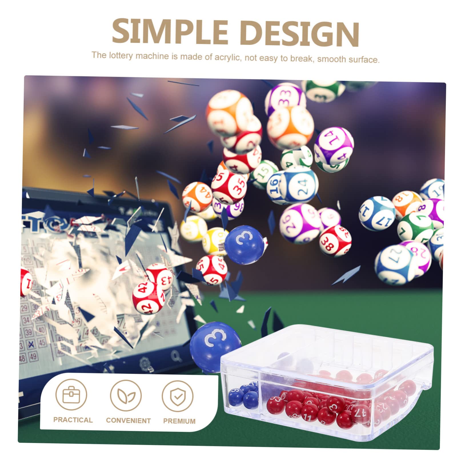 ERINGOGO 1 Set Simulator Party Raffle Balls Random Number Picker Numbered Balls Number Ball Picker Sphere Party Balls Balls Party Activity Props Game Balls Machine, 9.6x6.5cm, OE5344810X