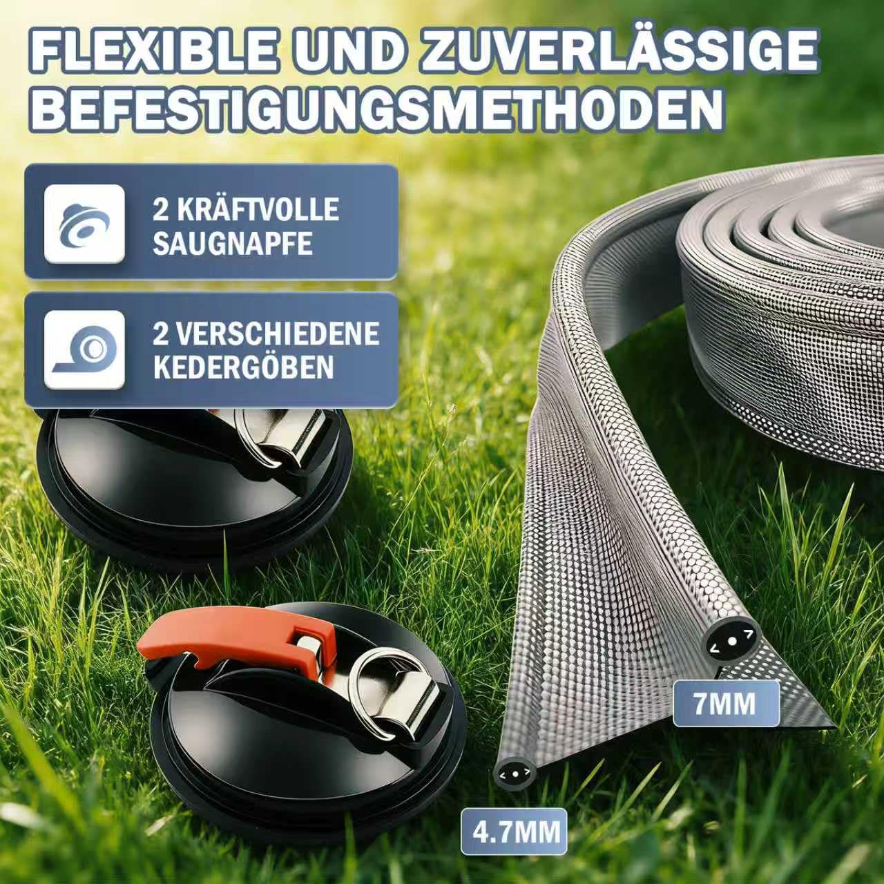 Toldo con Barra de Refuerzo, Caravana, Avance Furgoneta, Toldo Caravana 3x240m, Rail toldo 4.7-7mm, Resistente ai Desgarro, Impermeable, Apto para Autocaravana, Furgoneta