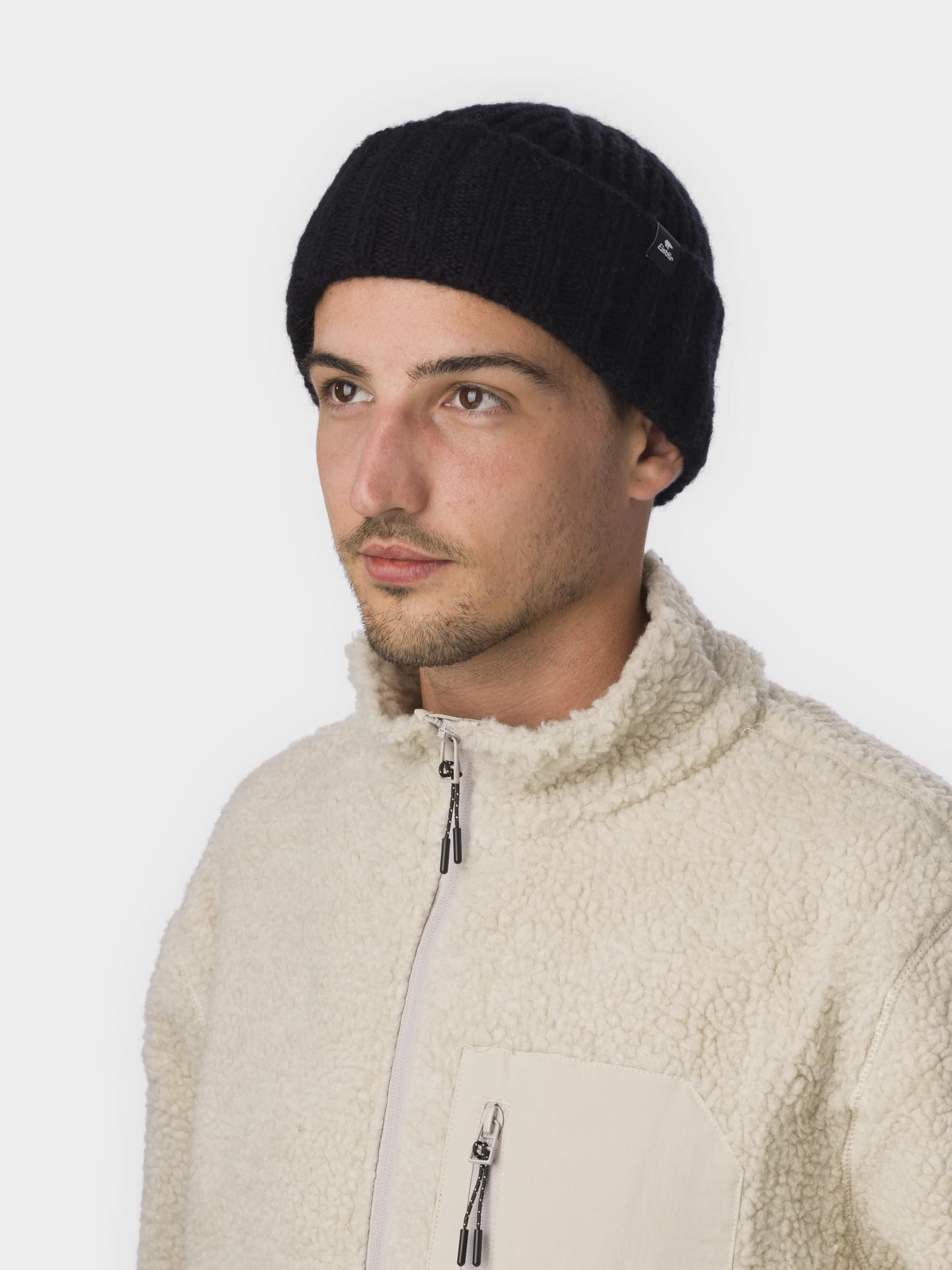 Eisbär Czapka męska Basso – miękka czapka typu fisherman beanie dla mężczyzn – z wełny merynosów, ciepła czapka z dzianiny, lekka i wygodna czapka z kapturem z Austrii