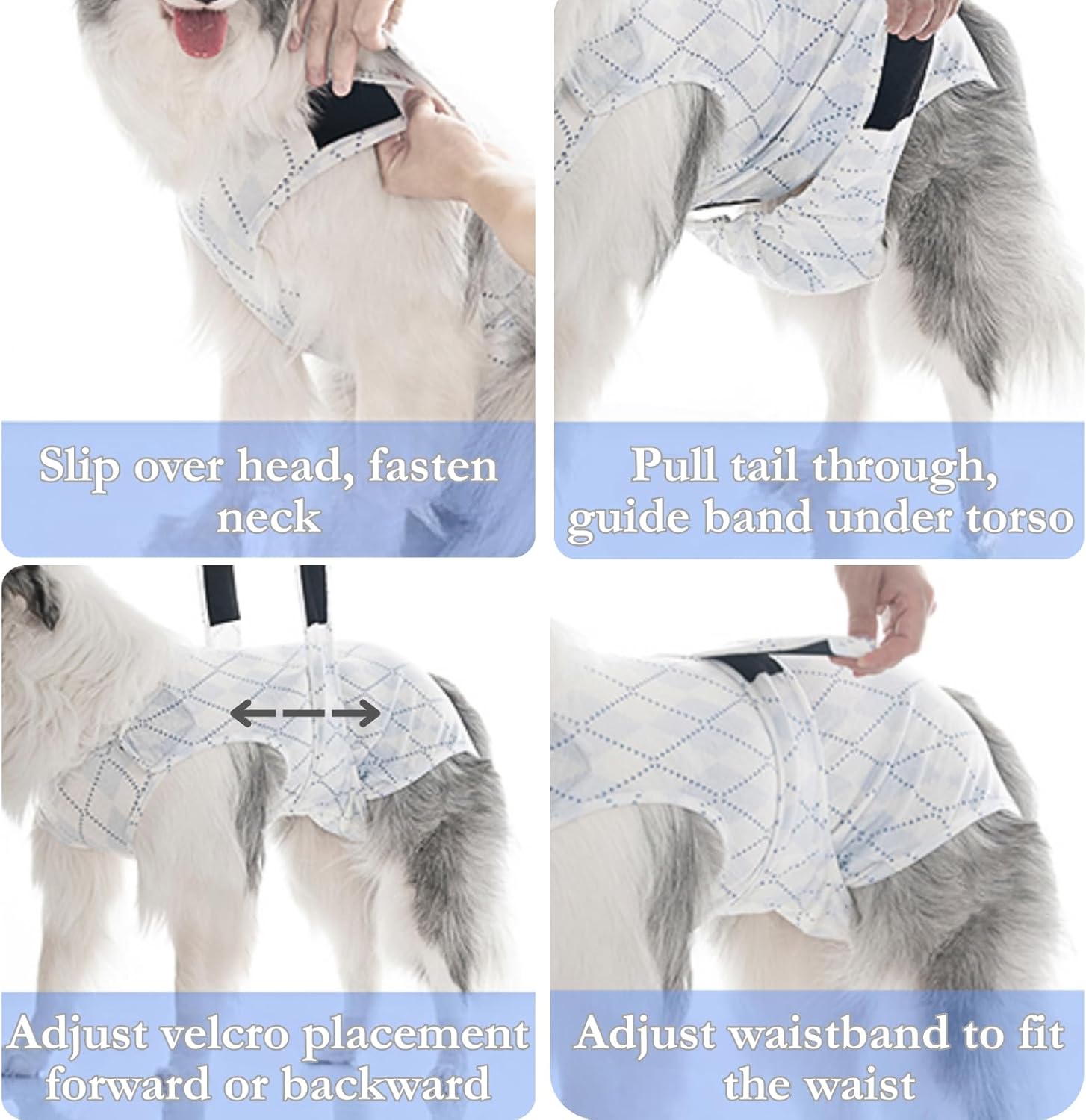 Dog Professional Multi-Purpose Onesie, Medium Large Dogs Post-Surgery Anti-Licking Recovery Suit, Heat Protection for Male/Female, Period Care with Pads (6XL)