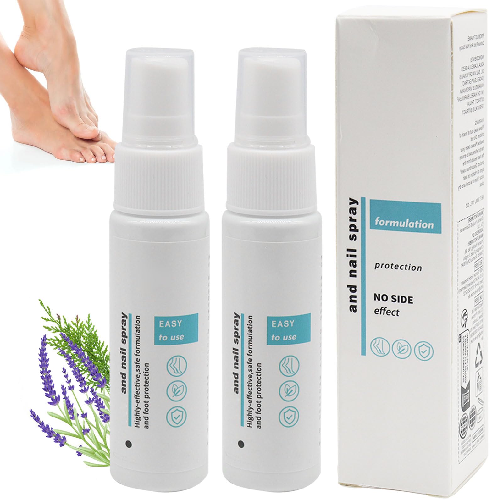 2 x 30ml Spray Contra Hongos En Los Pies, Spray Fungicida Contra Hongos En Los Pies, Tratamiento De Hongos En Los Pies Spray Protector Para El Cuidado De Las Uñas y Los pies, Alivia El Picor