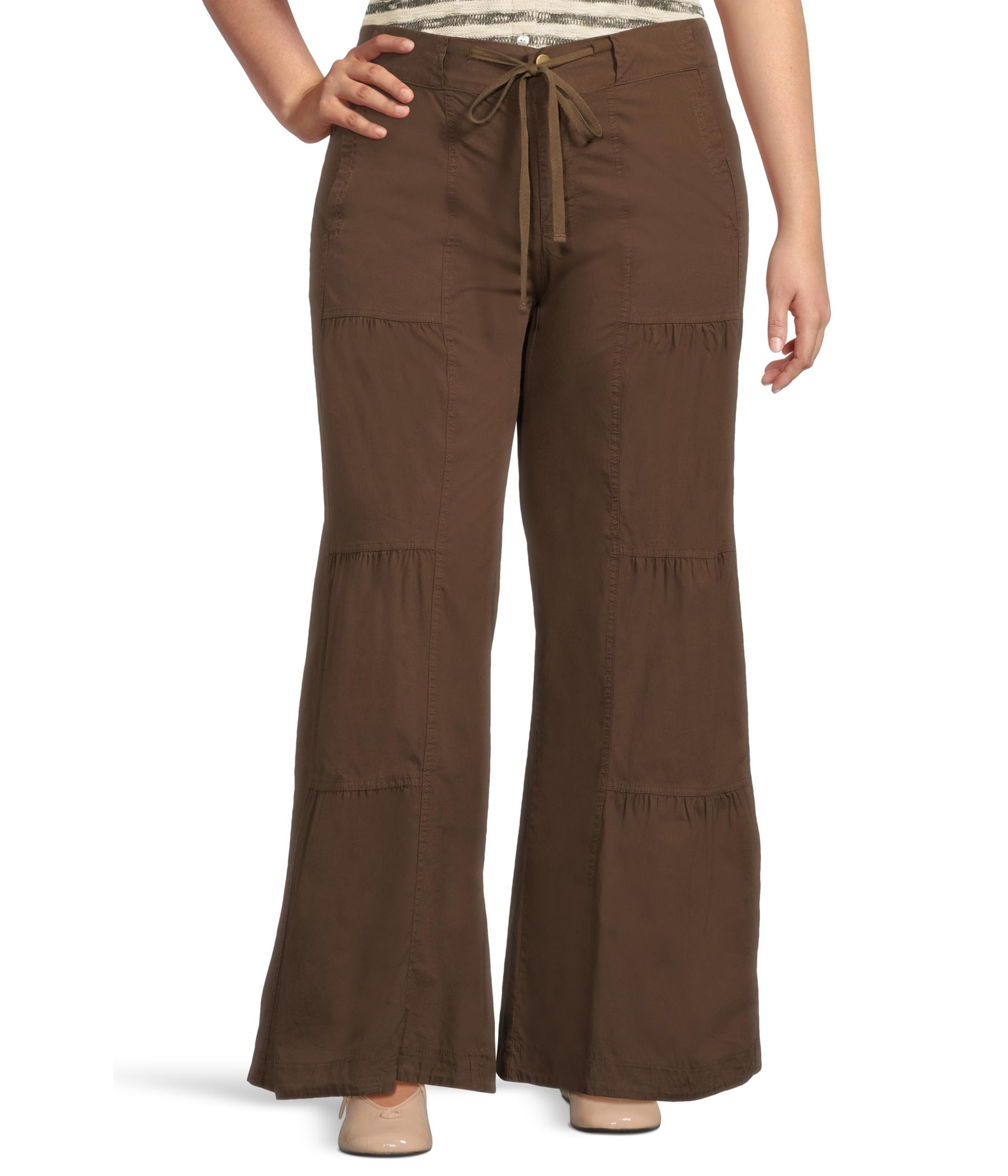 XCVI Womens Terraced Wide Leg Pants