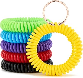 QIUTIMIY Spiral Keychain Stretchy Wrist Coil Bracelet Key Chain Waterproof Wristlet Key Holder for Pool, Sauna, Sports, Gym