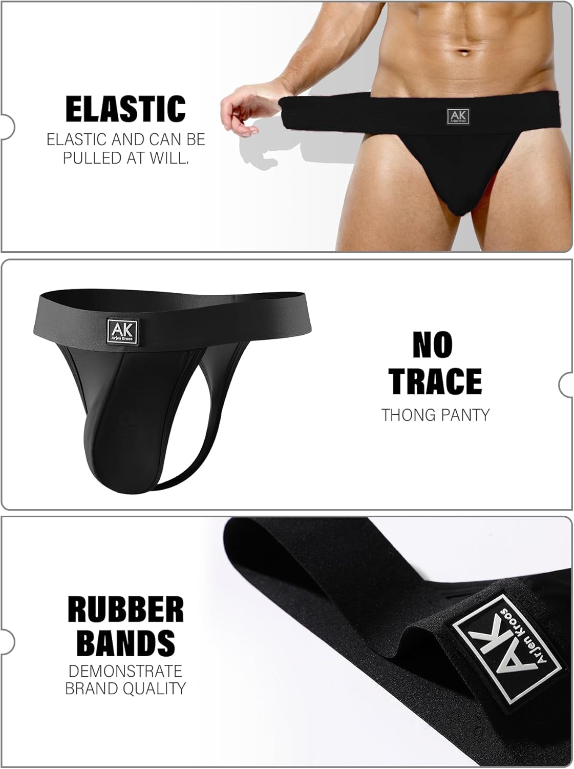 Arjen Kroos Men's Sexy Thongs Underwear Pouch G-String Athletic Supporter - Image 4