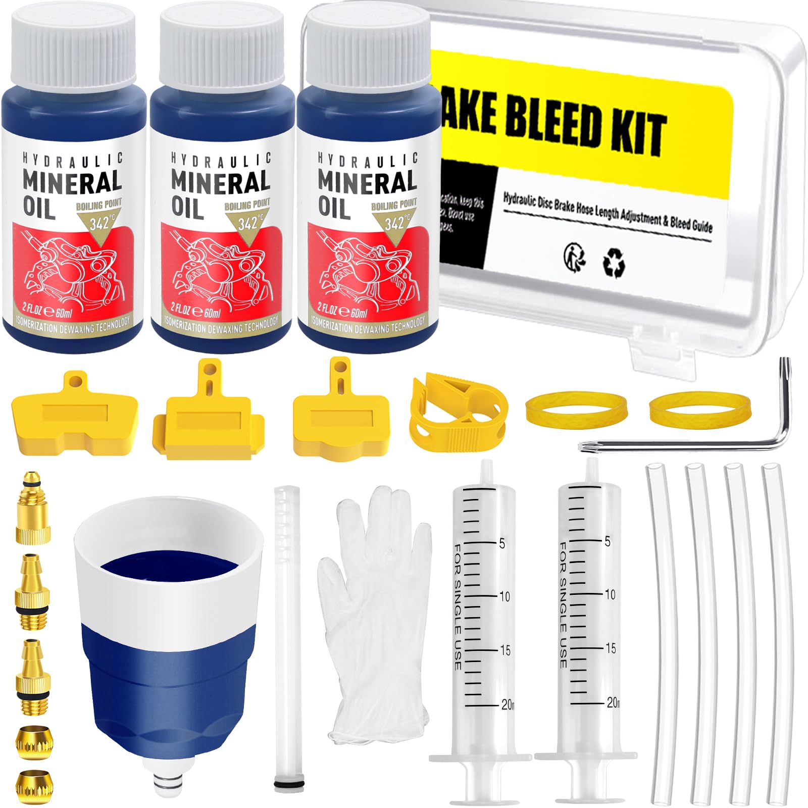 Brake Bleed Kit for MAGURA Hydraulic Disc Brakes, Bicycle Hydraulic Brake  Bleed Kit with 180 ML Mineral Oil Brake Fluid