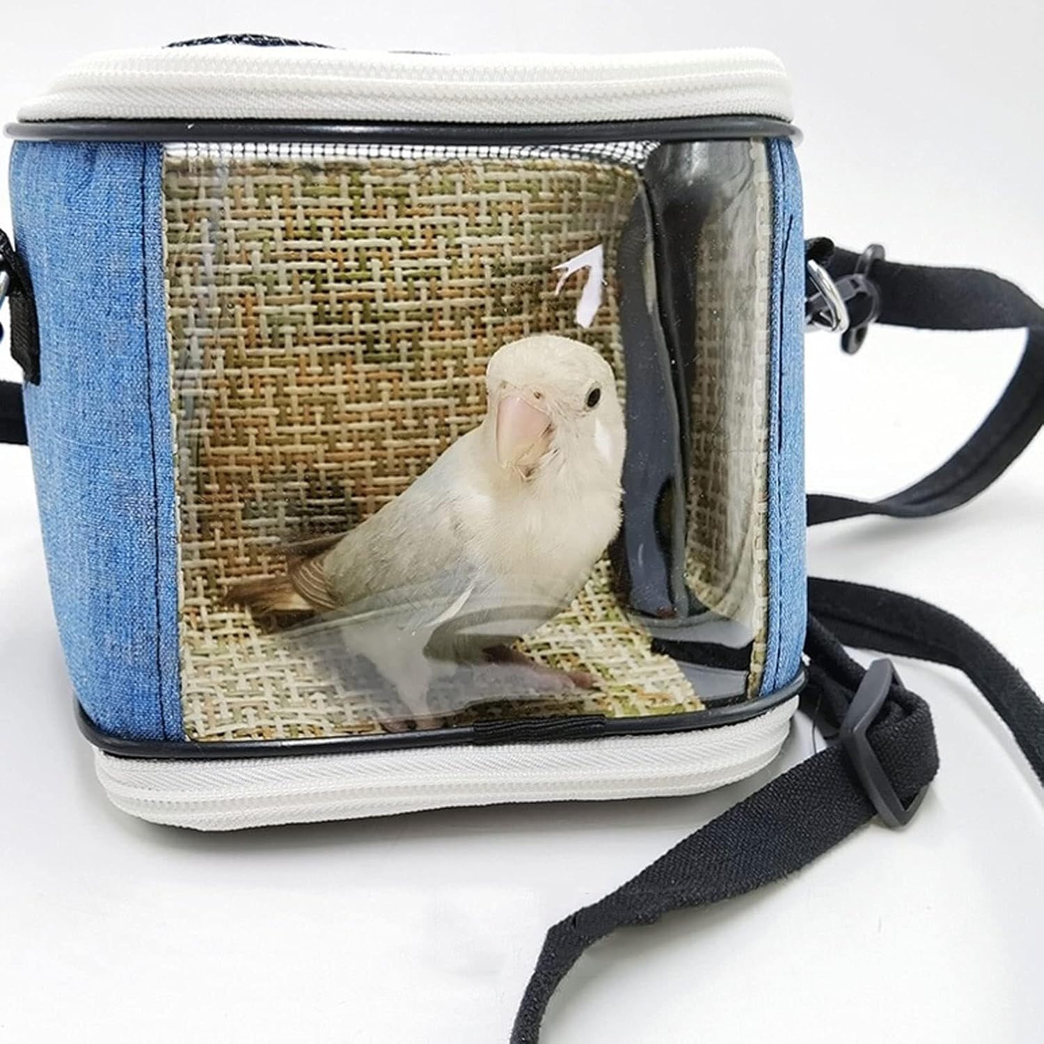 Portable Bird Travel Bag, Transparent & Breathable Small Animal Carrier, Zipper Design, Suitable for Parrots & Small Birds