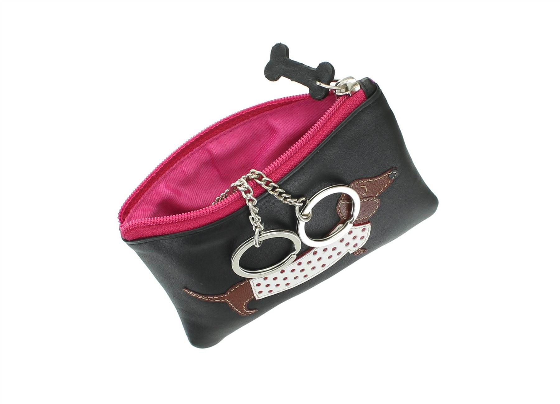 Porta Monete Bassotto in Pelle Mala Leather Collezione BEST FRIENDS 4133_65 Nero