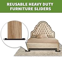 Vista 7 de Deslizadores de muebles para alfombras, 4 unidades, 9 1/2 pulgadas, protectores de suelo para muebles, patas deslizantes para muebles, mueve tus