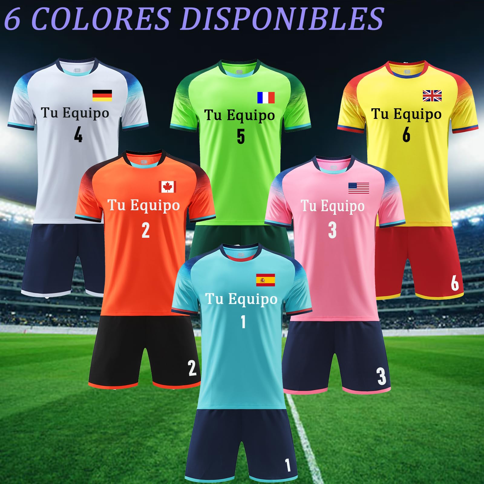 OPUTWDF Camiseta Futbol Niño Personalizada Equipaciones de Futbol para Niños Personalizadas con Nombre Número Logotipo del Equipo