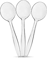 Vista 9 de Plasticpro Cucharas de té de plástico transparente, cubiertos desechables, utensilios de peso medio, 100