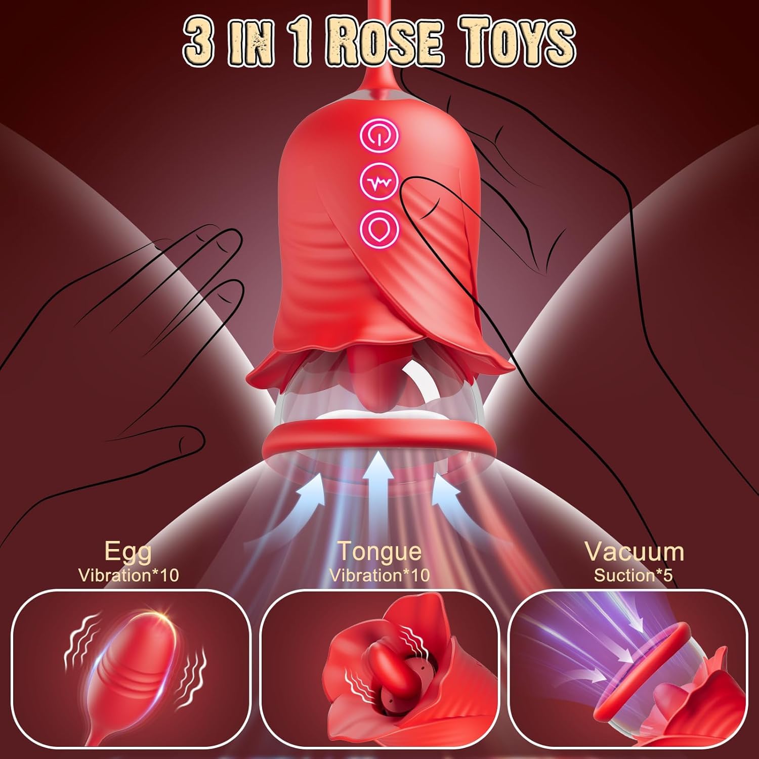 Vibratoreper Donna Dildo Vibratore Sex Toys Ventosa che il Clitoride Sessuale che lecca la Lingua Stimolazione Sessuale del Clitoride con 8 Aspirazioni 5 Modalità di lingua Sex Toy Vibratori Pinze