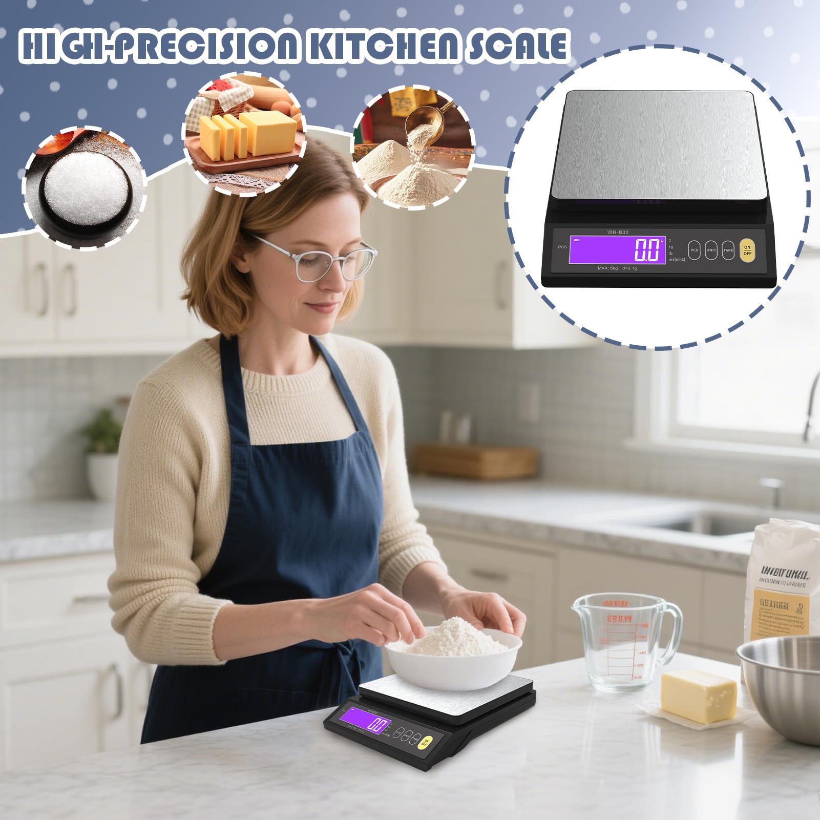 Báscula De Cocina En Gramos Pantalla Lcd Pequeña Control Porciones Pour | Báscula De Cocina De Precisión 0,1 g A Pilas Accesorios repostería hogar oficina café dieta y preparar