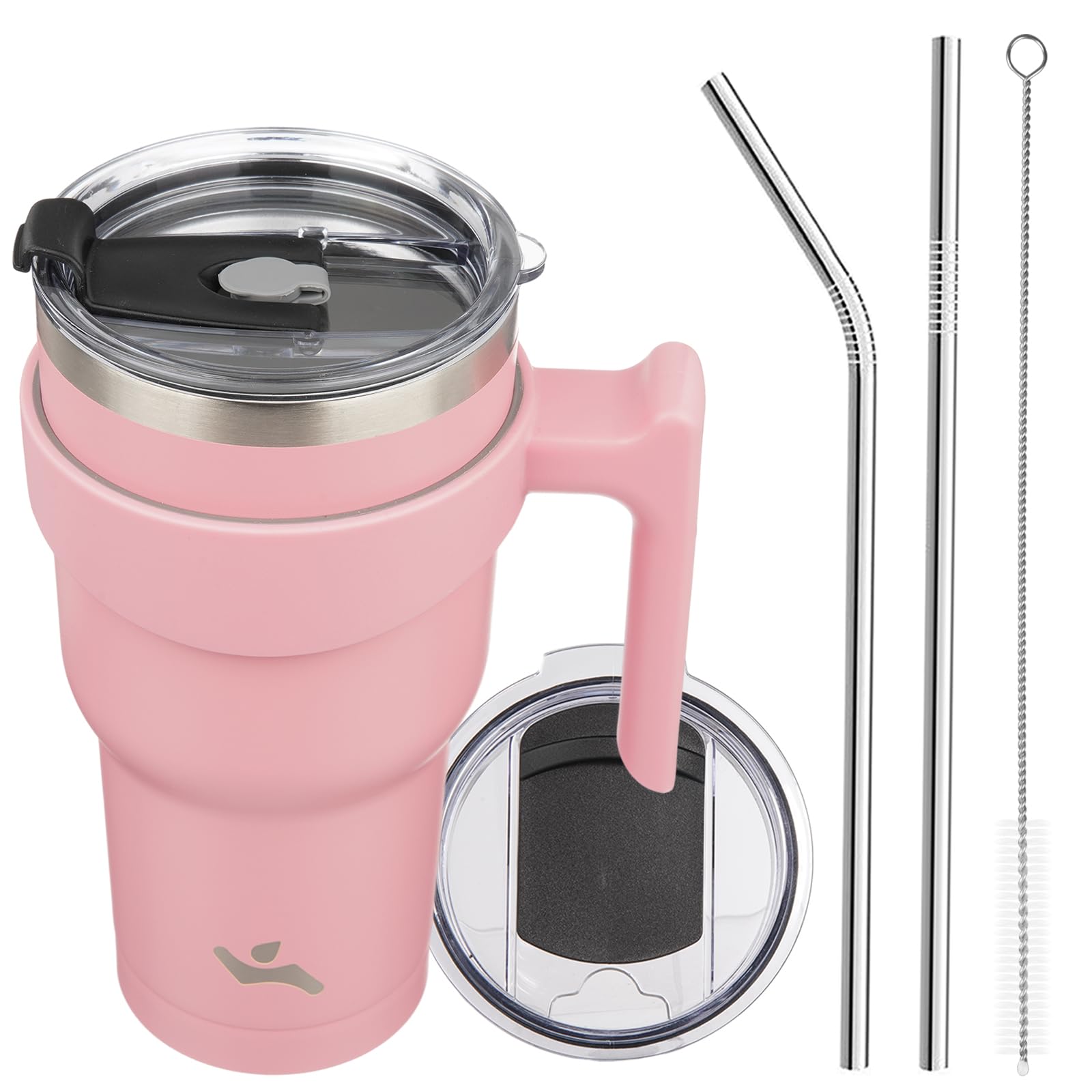 Konokyo 30 oz Tumbler with Handle and Straw, Insulated Travel Mug