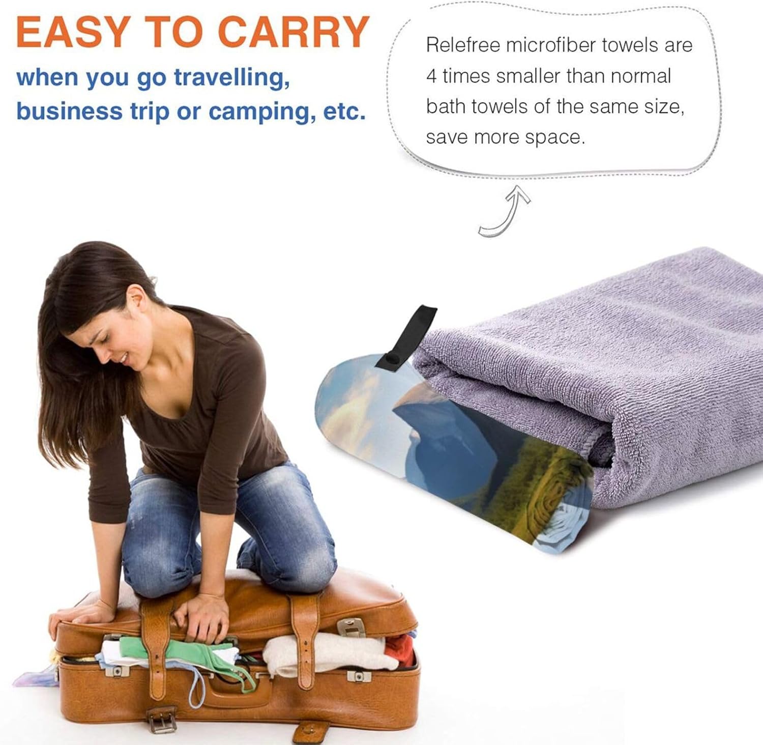 KHiry Microfiber Towel Beach Towels National Park Quick Dry Towel Soft Lightweight Travel Towels Absorbent Large Easy Pack Travel Things Beach Blanket for Gym Sports Swimming