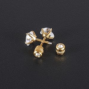 Amazon.com: 11 Pairs Flat Screw Back Stud Hoop Earrings Sets