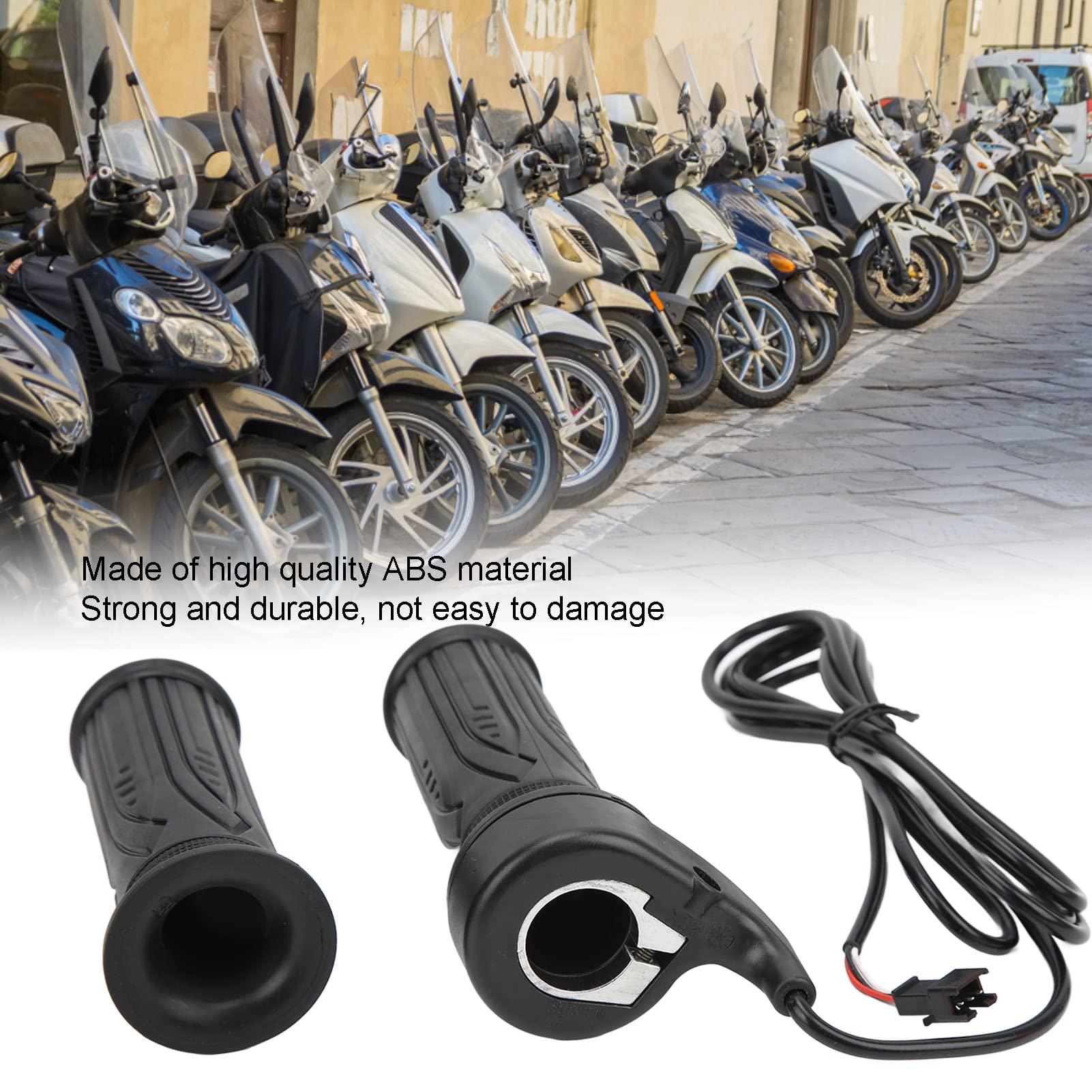 Acceleratore Bici Elettrica 3 Pin Di Connessione 12 V 24 V 36 V 48 V 52 V 60 V 72 V Full Twist Skid Resistance Grip Per Acceleratore Bici Elettrica Con Spina Sm