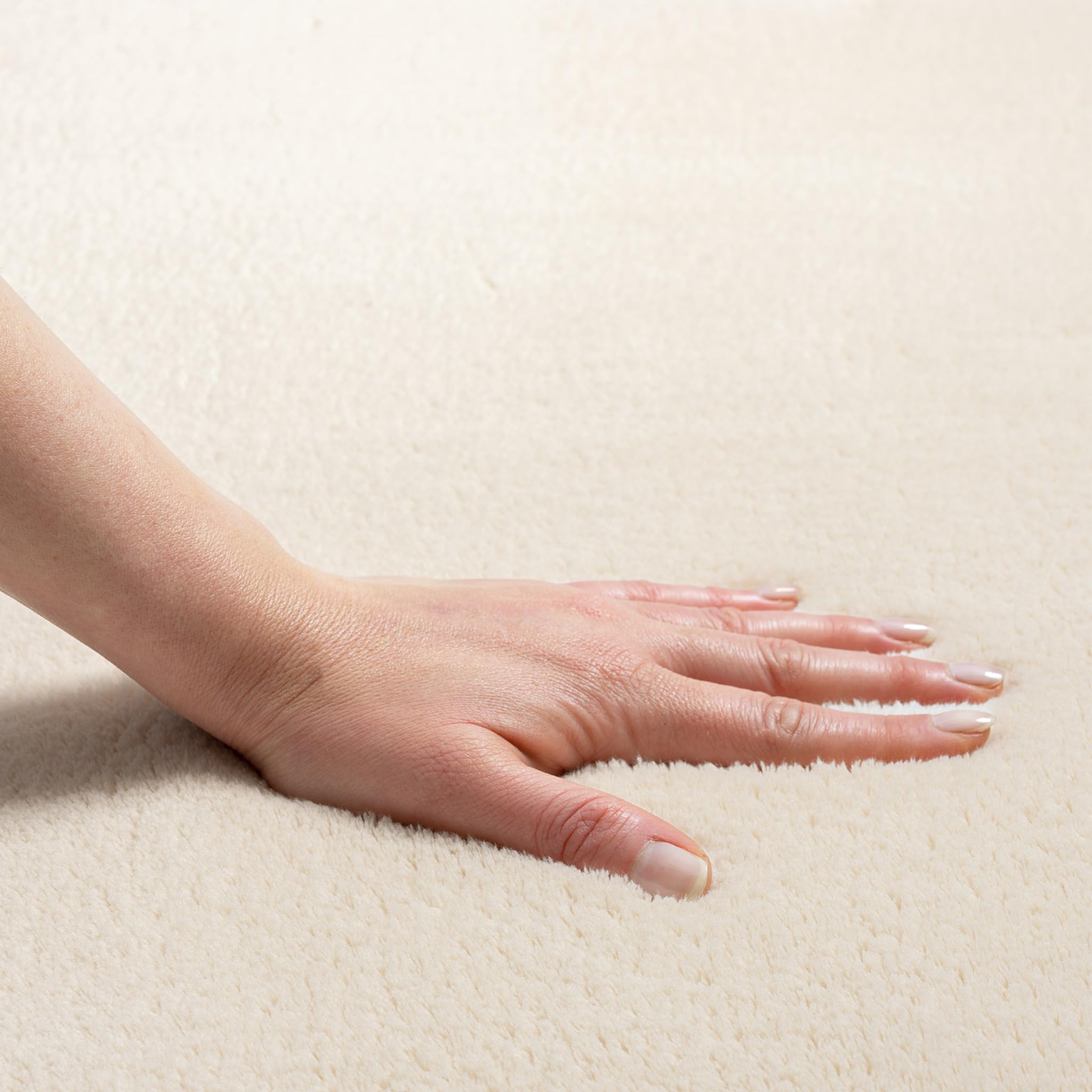 Kurzflor Teppich Relax, Anti-Rutsch, Waschbar bis 30°C, Super Soft, Beige, 200 x 280 cm