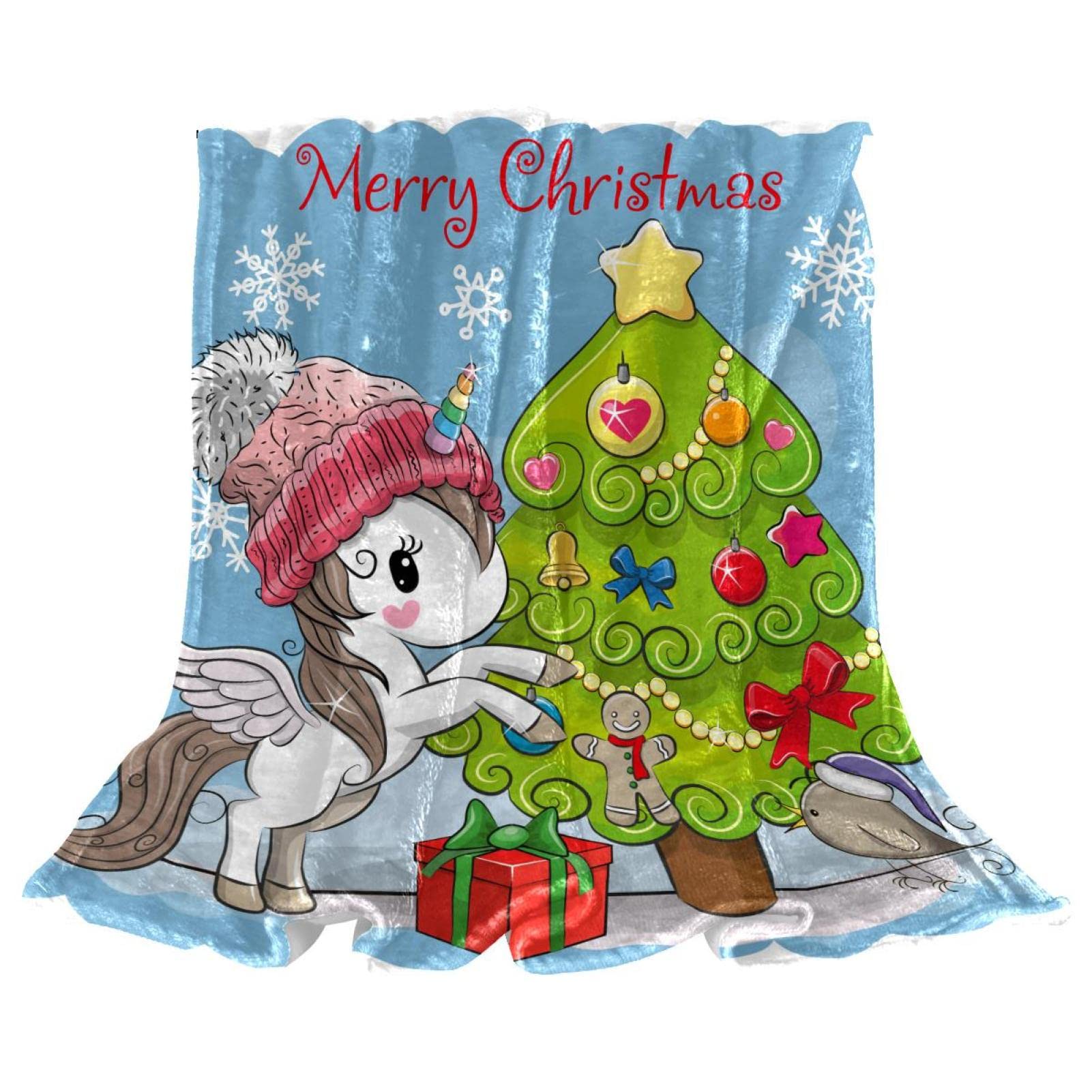 Couverture polaire légère anti-frisson plaid peluche licorne pour réchauffer le canapé