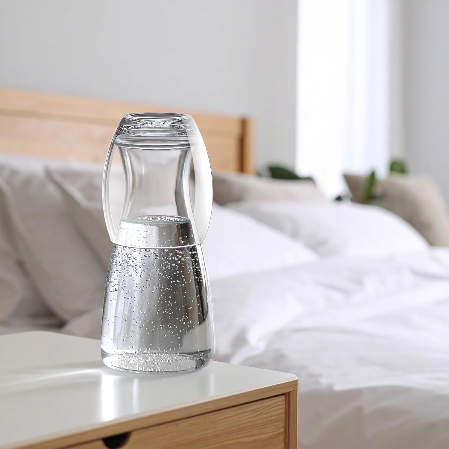 Amazing Abby - Vespera - Acrylic Bedside Carafe Set, Plastic Water Carafe with Dual-Use Tumbler/Lid, Easy-Access for The Night, Shatter-Proof, BPA-Free, Great for Bedroom, Bathroom, Kitchen, and More - Image 4