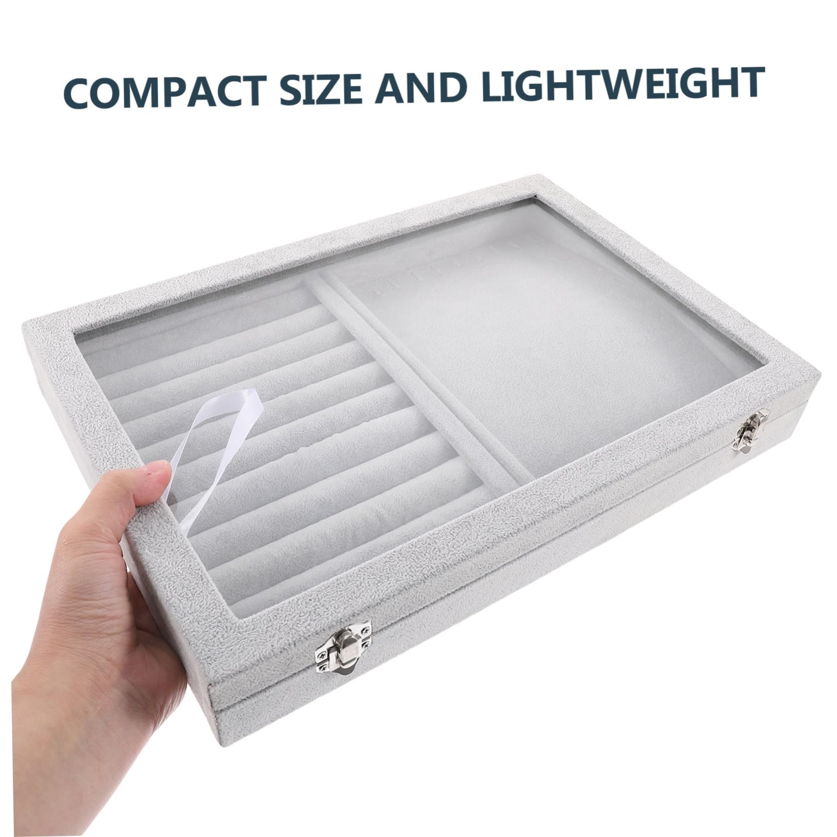 Transparente Schmuckbox mit Klarsichtdeckel Tragbarer Organizer für Ringe und Halsketten Stapelbare Aufbewahrungsbox für Reisen Leichter Schmuckkasten mit Sichtfenster für Kleine