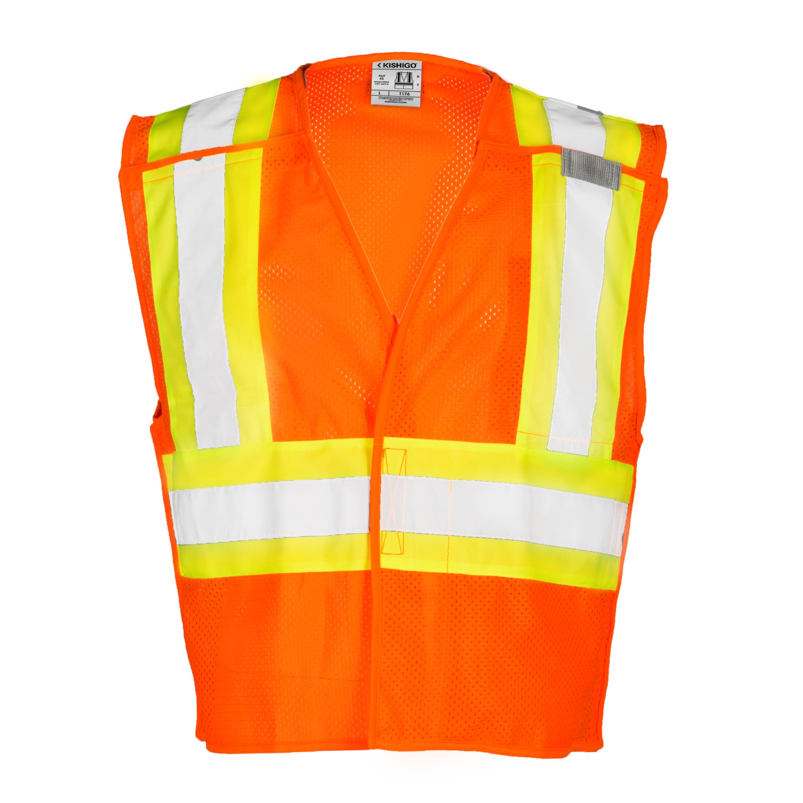 Kishigo1176 Ultra-Cool Polyester Mesh Breakaway Vest, Extra Large, Orange