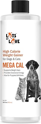 Mega Cal - Suplemento para ganar peso para perros con alto contenido en calorías, apoya el aumento de peso saludable y el control de peso en