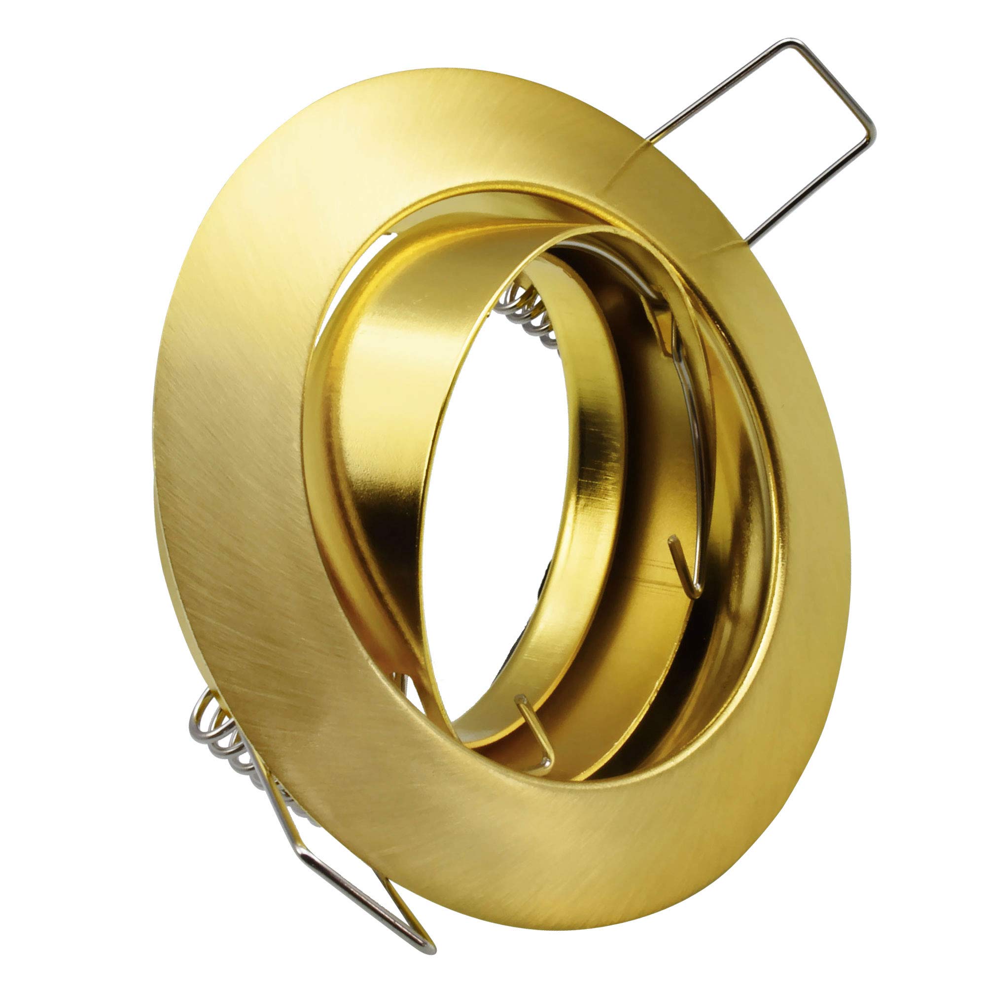Maxkomfort 20x SET Einbaustrahler + GU10 für 230V gold Schwenkbar rund Einbau Spots Decken Strahler Leuchte Spots Deckenleuchte Lampe Einbauleuchte Einbaurahmen 104S-TP GD