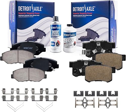 Miniatura 21 de Detroit Axle - Kit de Freno para Ford Focus 2000-2004, Pastillas de Freno Delanteras Cerámicas Traseras Semimetálicas 2001 2002 2003 Reemplazo