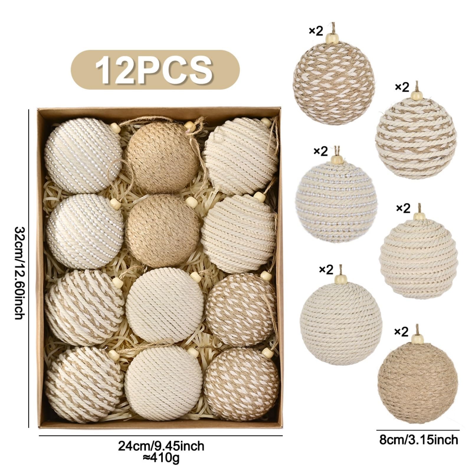 Boule de Noël, Ornement, 12 Décorations De Noël 8 Cm Diamètre À Suspendre for La Maison Décoration pour Sapin