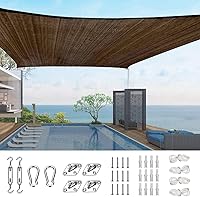 QUICTENT 20x26ft Heavy Duty Sun Shade Sail - 185GSM UV Block Patio Canopy, Backyard Shade with Hardware Kit