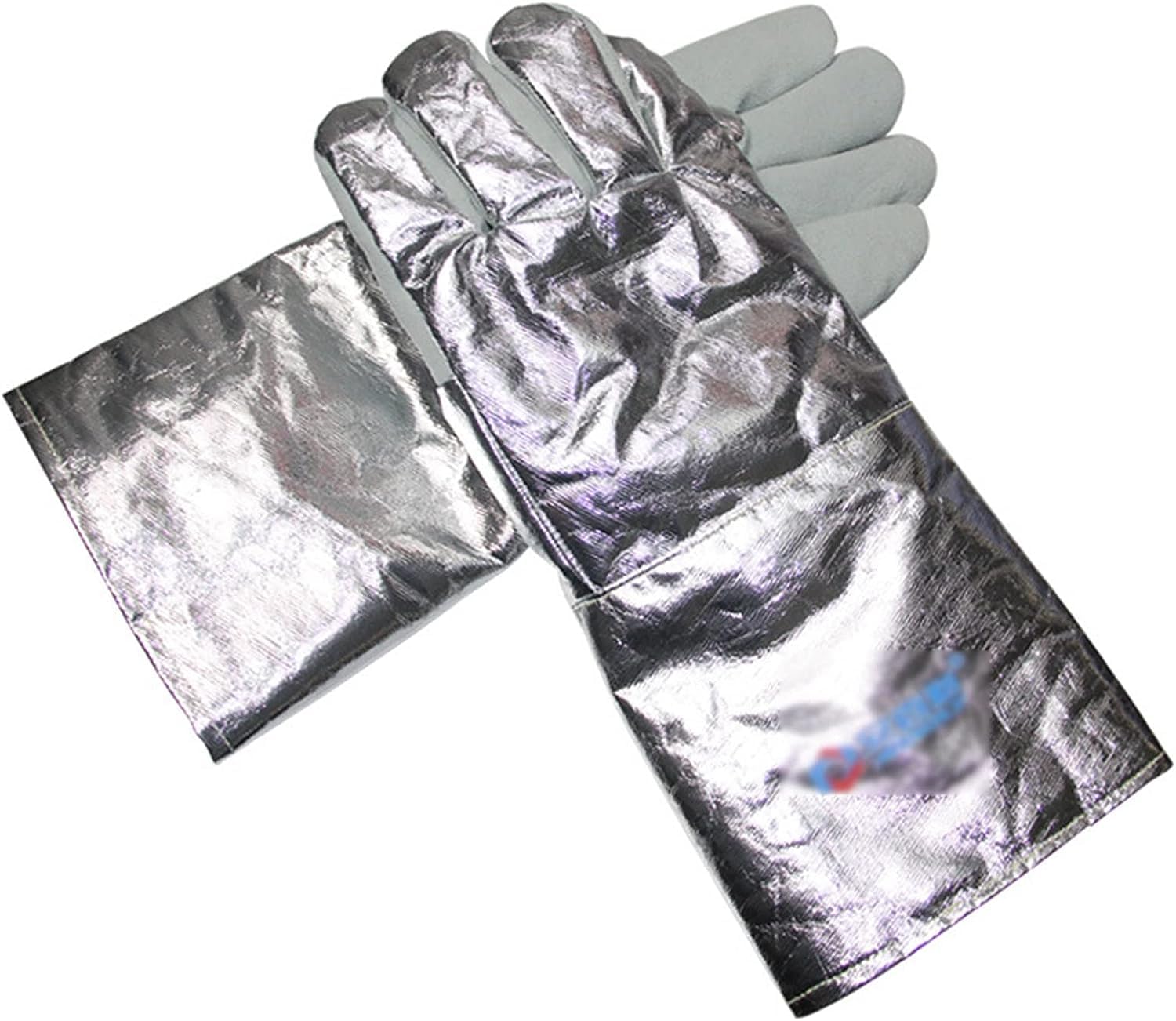 PiWine Gartenhandschuhe, schnittfeste Handschuhe, feuerfeste Handschuhe, 500 ℃ hochtemperaturbeständige Handschuhe aus Aluminiumfolie for Metallurgie, Herd, Grill