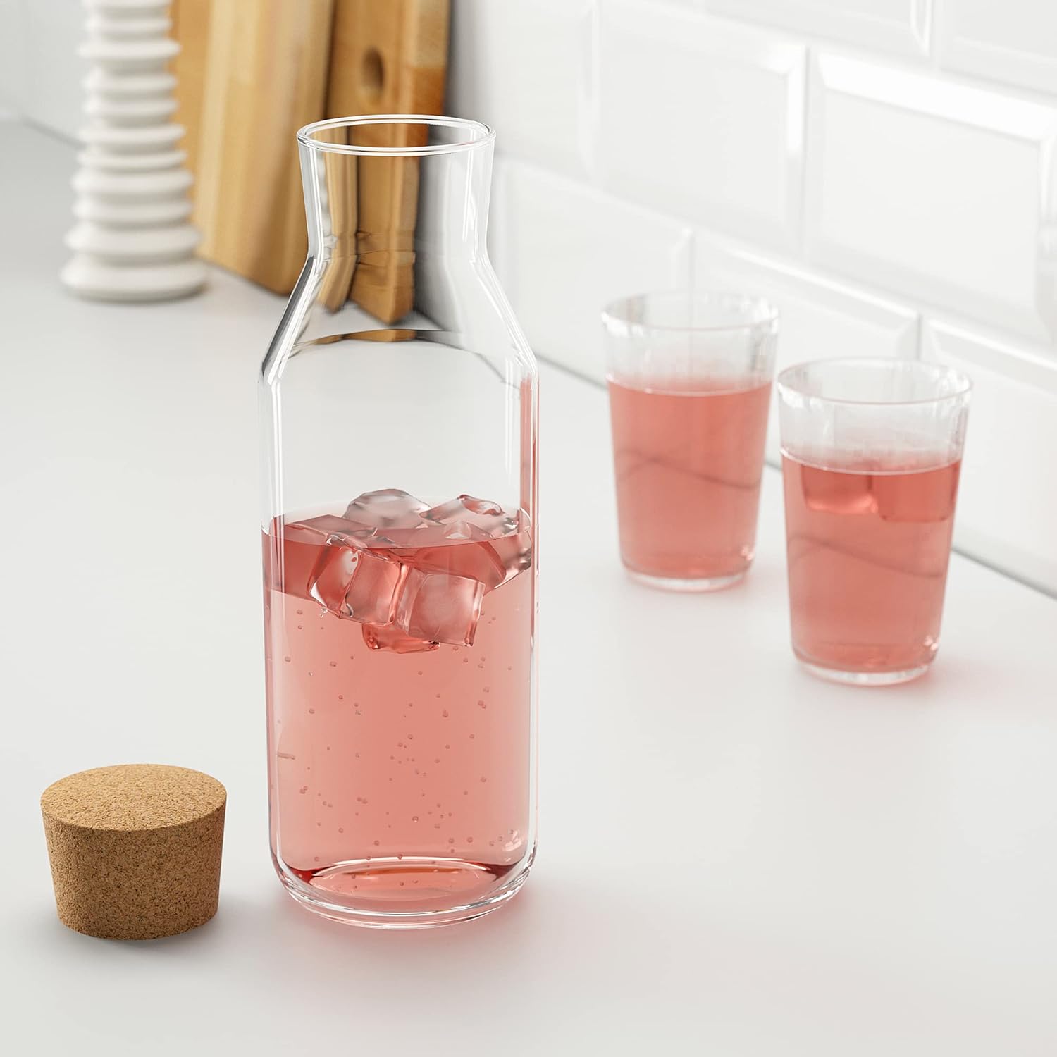 365+ Carafe with Stopper, Clear Glass/Cork, 1 Liter