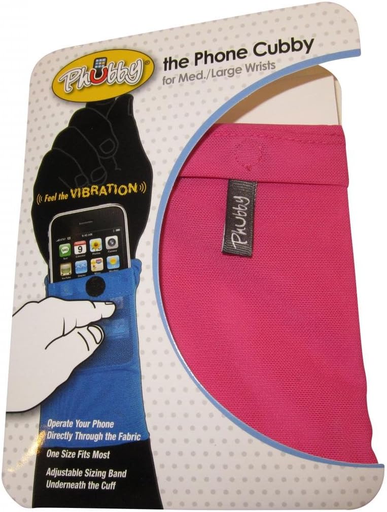 Phubby - The Active Wearwrist Cubby / Arm Wallet for Cell Phone / Ipod / PDA with 'Touch' Technology - Medium/large - Flamingo