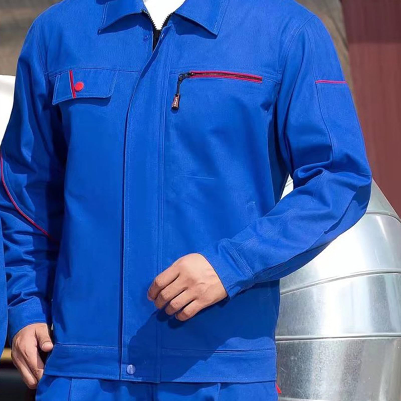 Combinaison Zippée Avant Pour Hommes Femmes, Salopette De Travail En Coton À Manches Longues, Veste Et Pantalon