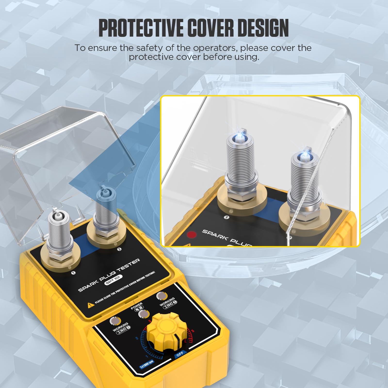 Utensili di accensione a candela SPT101 Automotive Candela Tester Rilevatore a doppio foro Accensione Candela Tester Analizzatore 110V/220V
