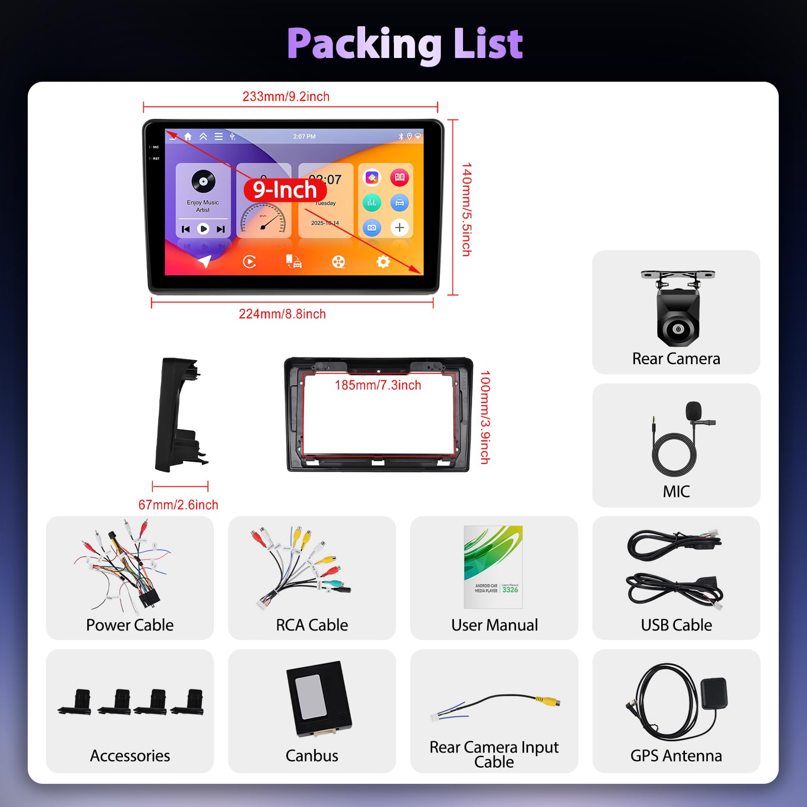 Android Per Ducato 3 Peugeot Boxer 2 Citroen Jumper 2 2011-2022,4+64G 9 Pollici 1280P Touchscreen In-Cell Autoradio,Apple Carplay Android Auto GPS Bluetooth WiFi FM/RDS 2USB,Supporta DAB+OBD2
