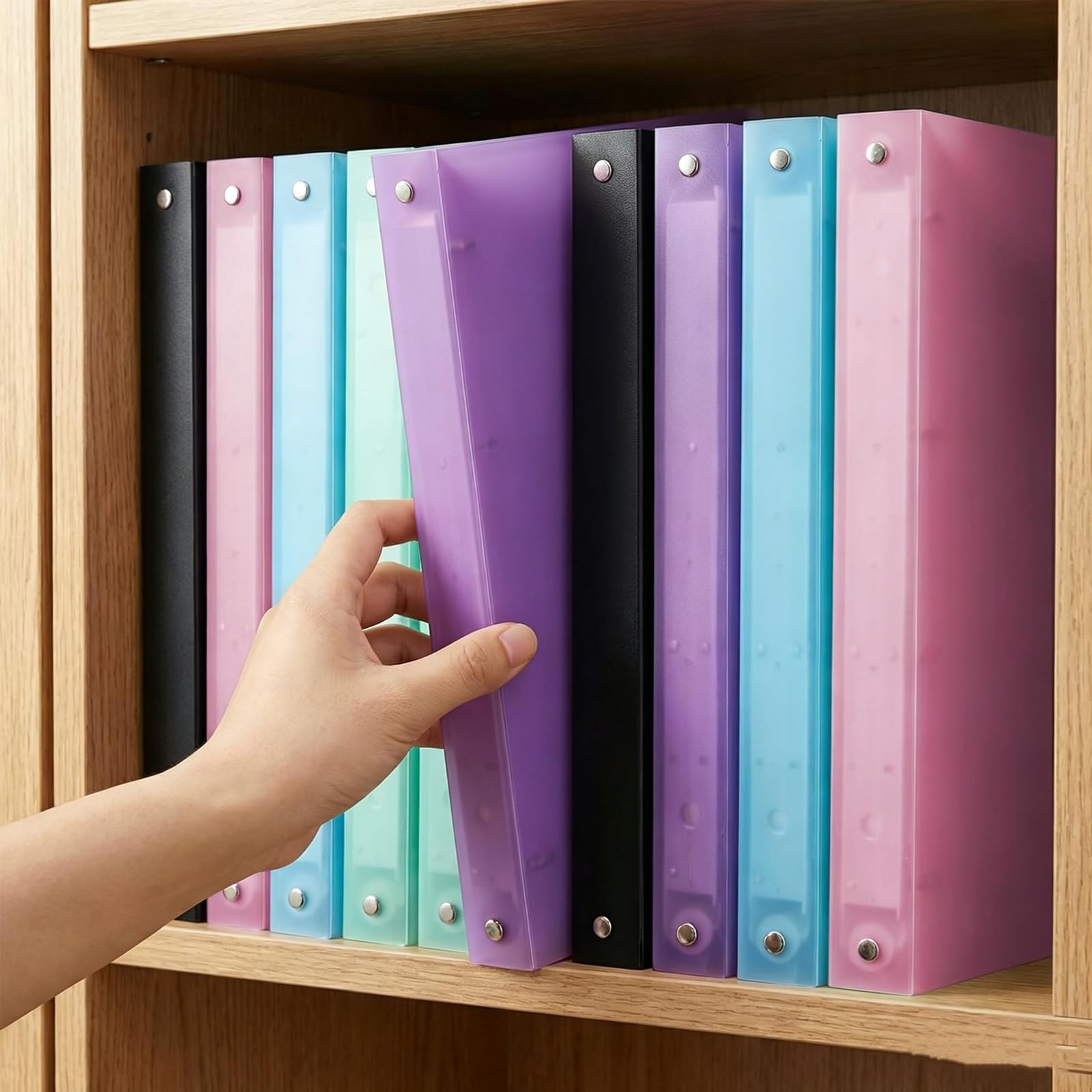 10 Stück Ringbuch A4 mit 4 Ringen, Ringordner A4 Schmal, Mehrfarbig, Rückenbreite 2,5 cm, für Büro, Familie und Organisationsprojekte