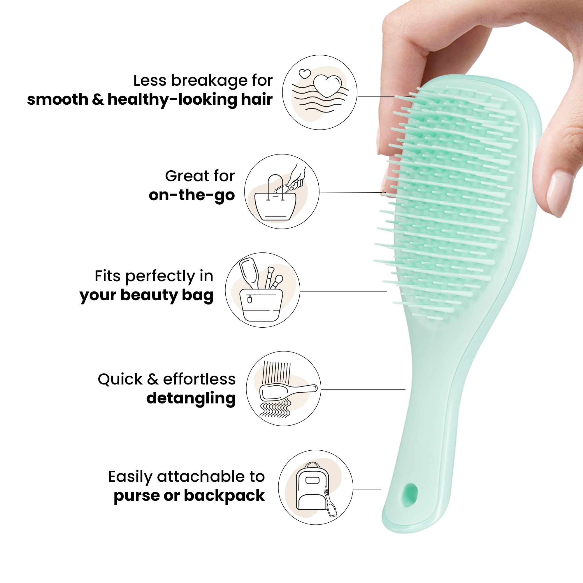 Tangle Teezer Mini Ultimate Detangler Fine and Fragile, For Wet & Dry Hair, Detangling Brush for Thin & Fine Hair - Image 4