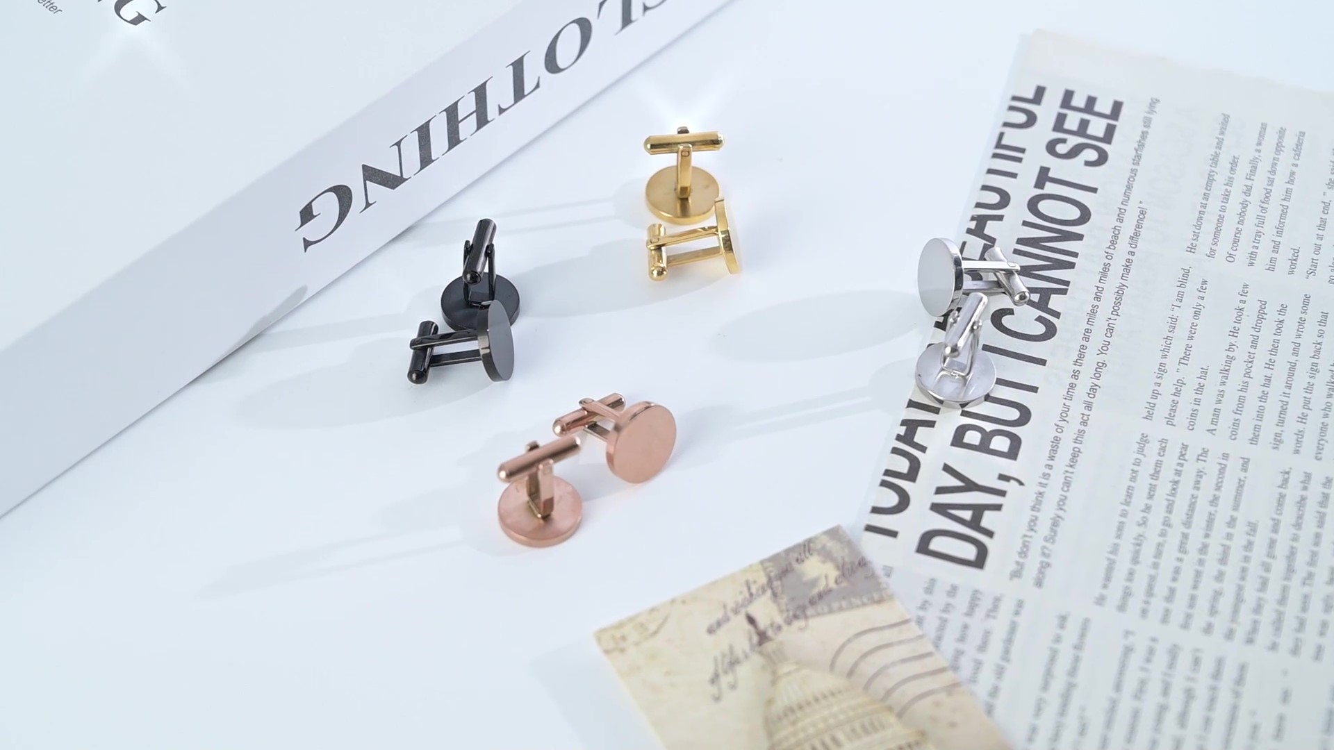 Gemelos personalizados de acero inoxidable para hombre miniatura 7
