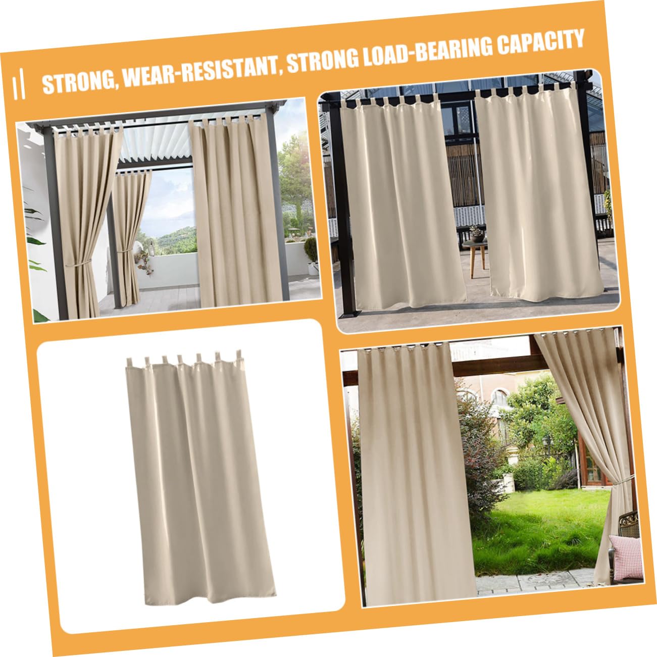 BESPORTBLE Tenda Oscurante Beige in Poliestere, Singolo Pannello
