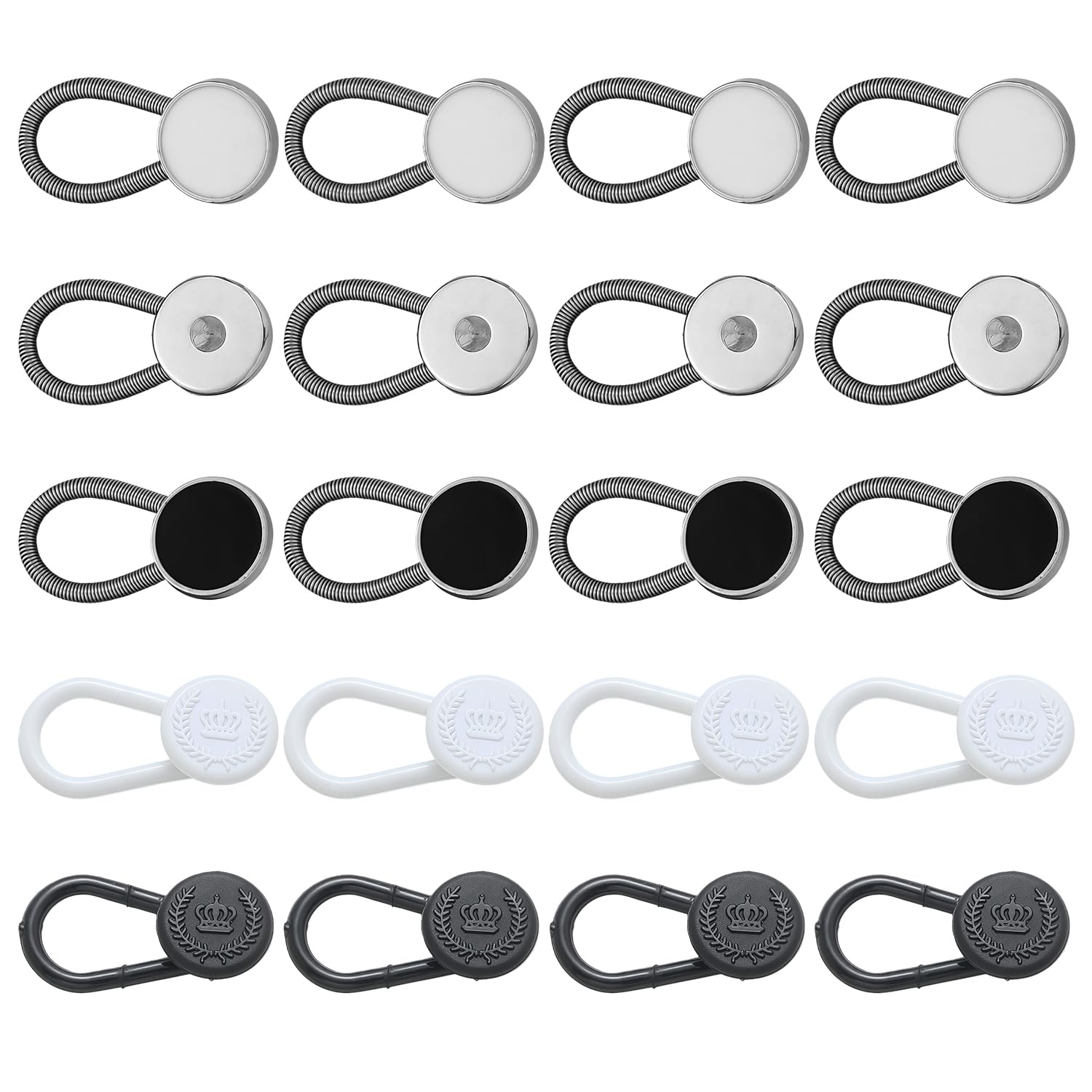 20 Pcs Collar Extenders 5 Styles Button Extenders for Men's Shirts